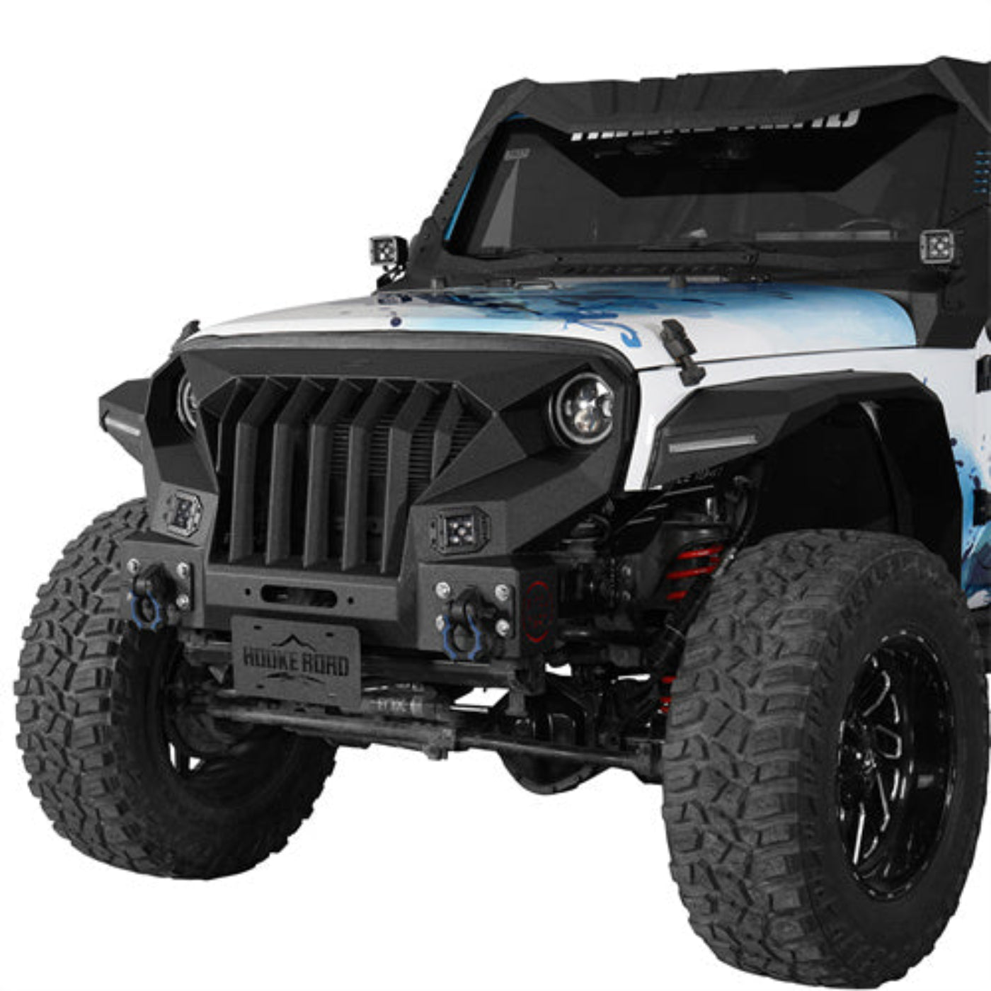 Hooke Road Mad Max Front Bumper & Rear Bumper(07-18 Jeep Wrangler JK) - HE.2038+HE.2030