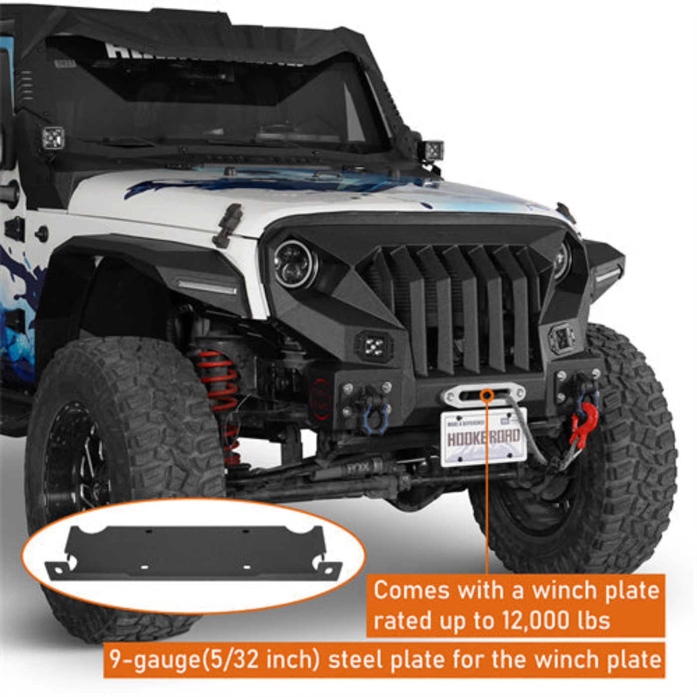 Hooke Road Mad Max Front Bumper & Rear Bumper(07-18 Jeep Wrangler JK) - HE.2038+HE.2030