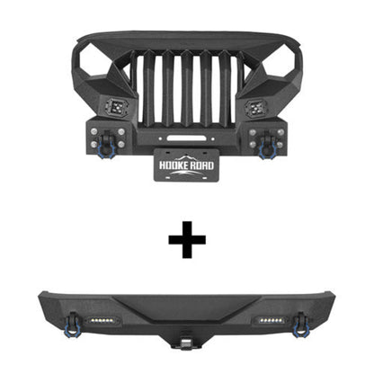 Hooke Road Mad Max Front Bumper & Rear Bumper(07-18 Jeep Wrangler JK) - HE.2038+HE.2030