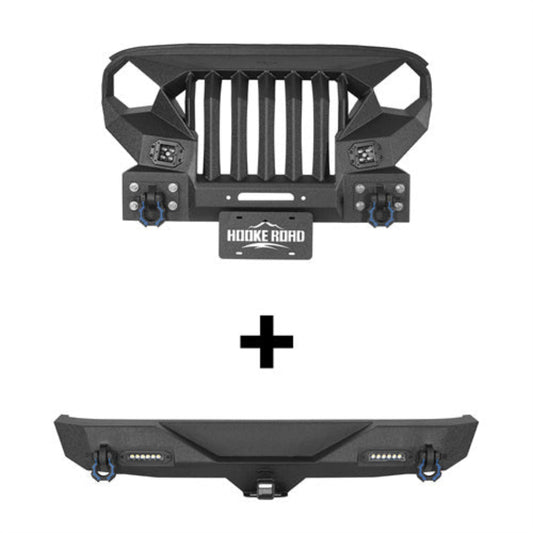 Hooke Road Mad Max Front Bumper & Rear Bumper(07-18 Jeep Wrangler JK) - HE.2038+HE.2030