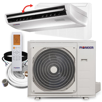 Pioneer 36,000 BTU 19 SEER2 Floor/Ceiling Mini-Split Inverter+ Air Conditioner Heat Pump System Full Set 230V - UYB036GMFILCAD-10