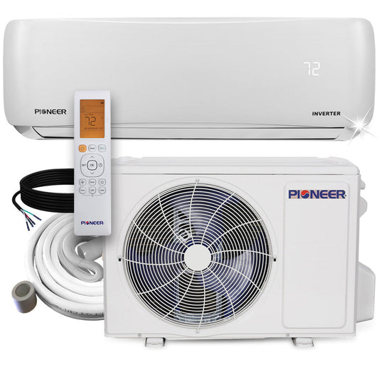 Pioneer 12,000 BTU 21.4 SEER2 Ductless Mini-Split Inverter+ Air Conditioner Heat Pump System Full Set 230V - WYS012GMFI20RL-10