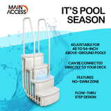 Main Access iStep Above Ground Pool Entry Steps Ladder w/ LED Light + 2 Weights - 59347