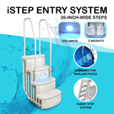 Main Access iStep Above Ground Pool Entry Steps Ladder w/ LED Light + 2 Weights - 59347