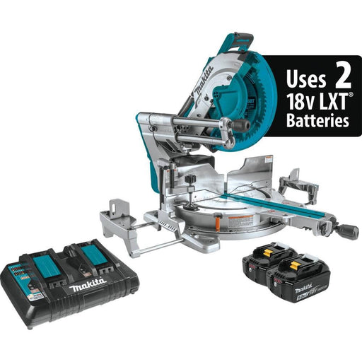 Makita 36V 18V X2 LXT Brushless 12" Dual‑Bevel Sliding Compound Miter Saw Kit, AWS Capable and Laser - XSL08PT