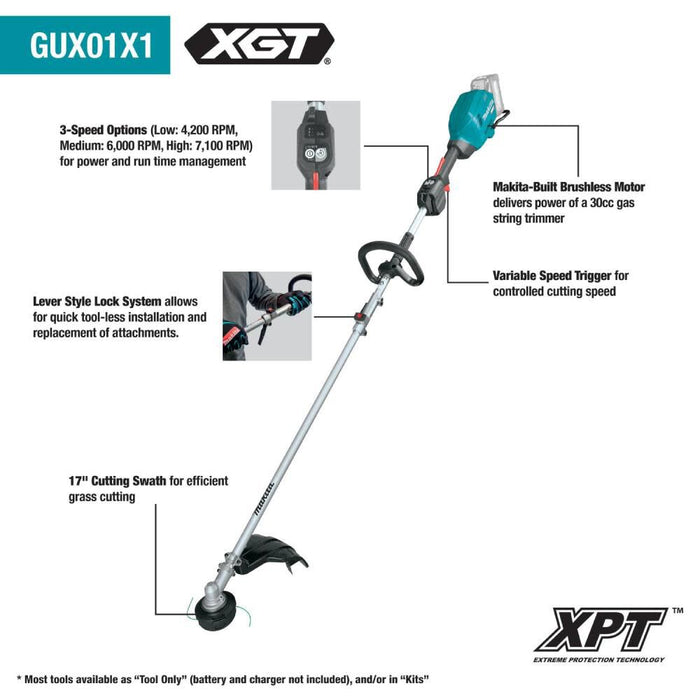 Makita 40V Max XGT️ 17" Couple Shaft Power Head Kit - GUX01JM1X1