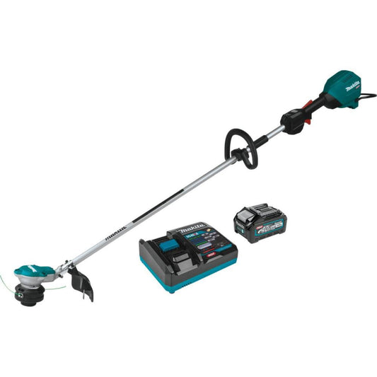 Makita GRU01M1 40V max XGT Brushless 15" String Trimmer Kit, with one battery (4.0Ah) & FREE Makita GCU03Z