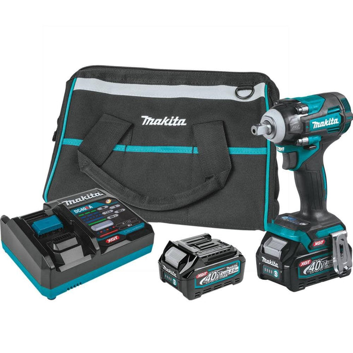 Makita 40V MAX XGT Brushless Cordless 4-Speed 1/2 In. Sq. Drive Impact Wrench Kit w/ Detent Anvil 2.5Ah - GWT05D