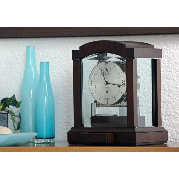 Kieninger Mantel Clock, Triple Chimes, Multifunctional Dial, Walnut - MM 1242-22-03