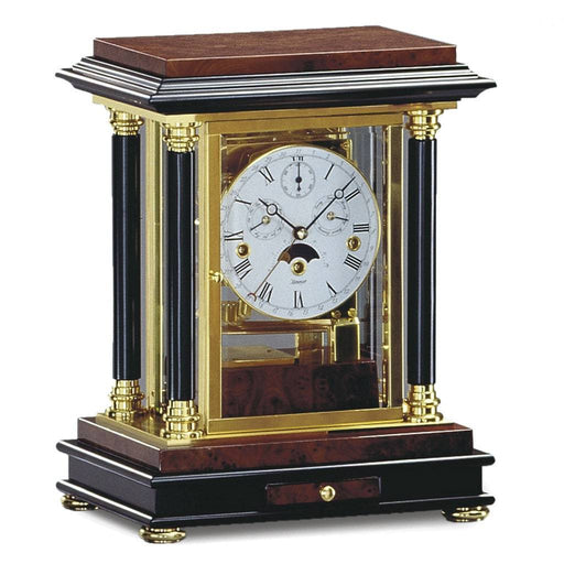 Kieninger Fidelo Mantel Clock, Calendar, Moonphase, Walnut Burl - MM 1246-82-02