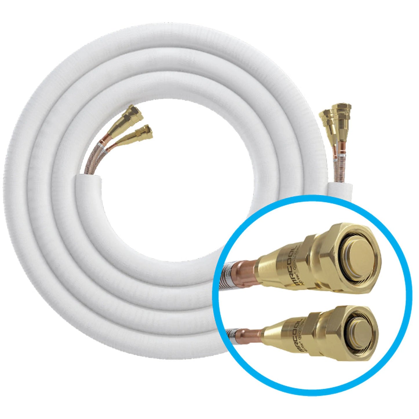 MRCOOL DIY 5th Gen 50 Ft. Pre-Charged Quick Connect Line Set with DIY Pro Cable, 1/4" x 1/2", for DIY 18K Mini Split Indoor Air Handler (DIY50-1412C-O)