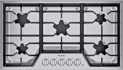 Thermador Masterpiece Series SGSX365TS 36 Inch Gas Cooktop with 5 Star Burners, Continuous Grates- 7094788325469
