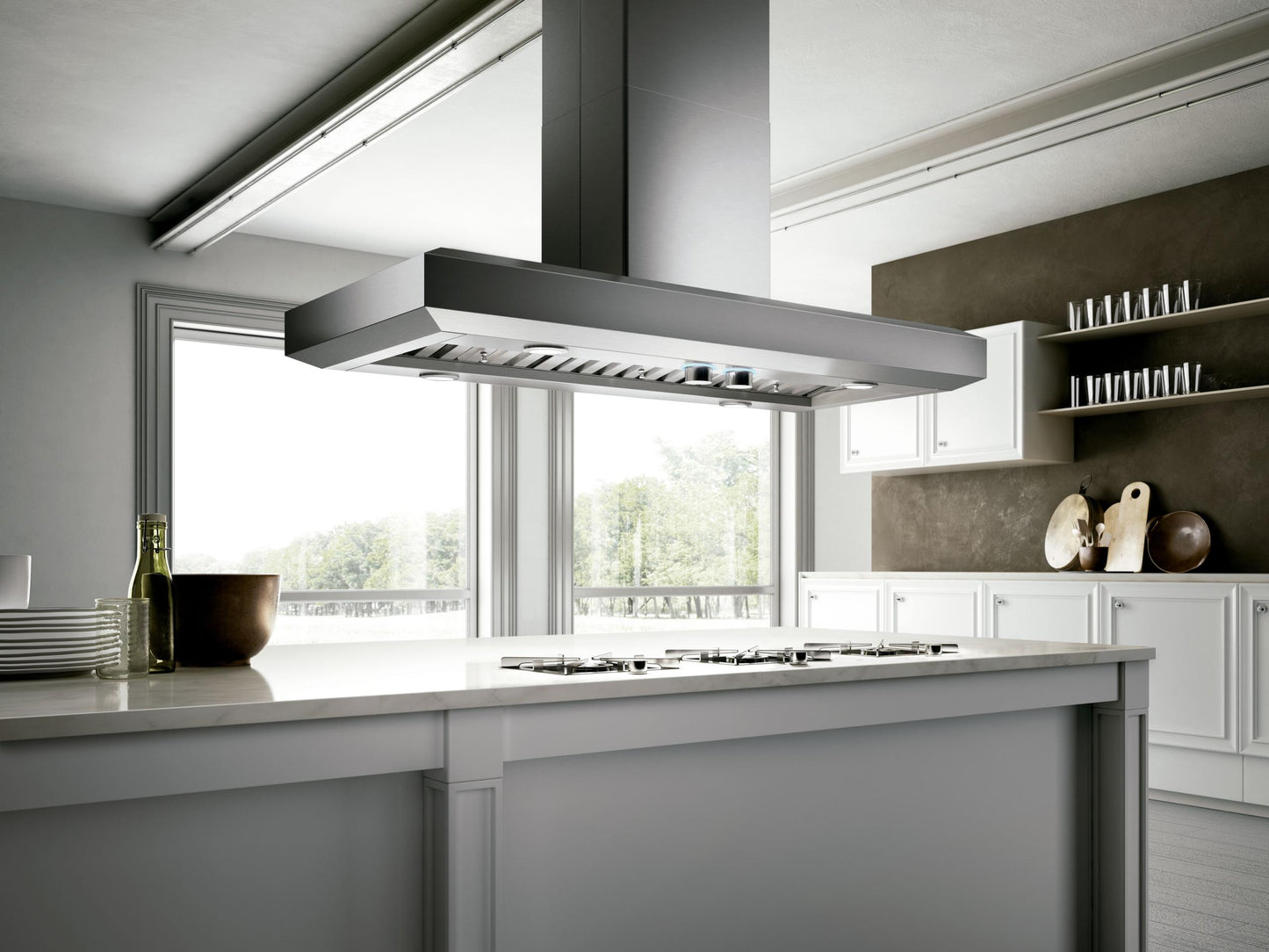 ELICA EVI642S1 VAVANO IS Island Range Hood 42" wide - 600CFM in Stainless Steel - EVI642S1