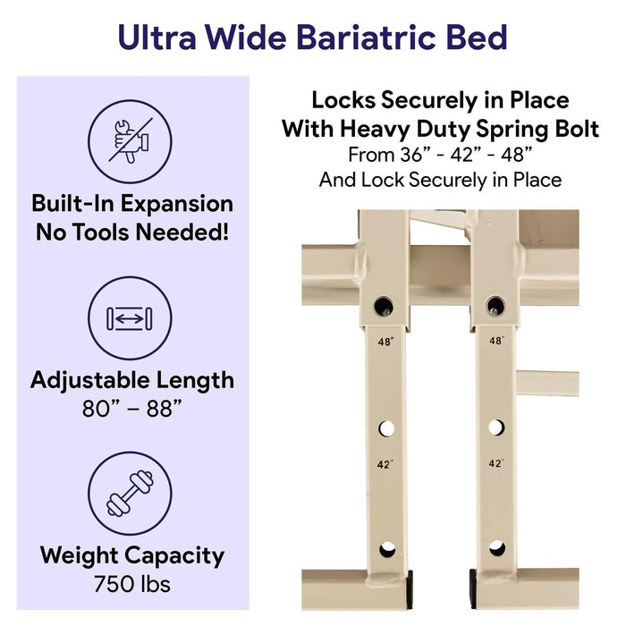 Medacure Adjustable Bariatric Hospital Bed - 750lbs Cap