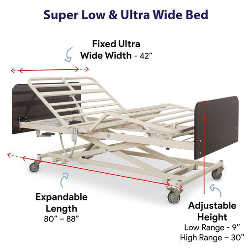 Medacure Low Adjustable Electric Hospital Bed