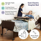 Medacure Semi Electric Hospital Bed Mattress Rails Options