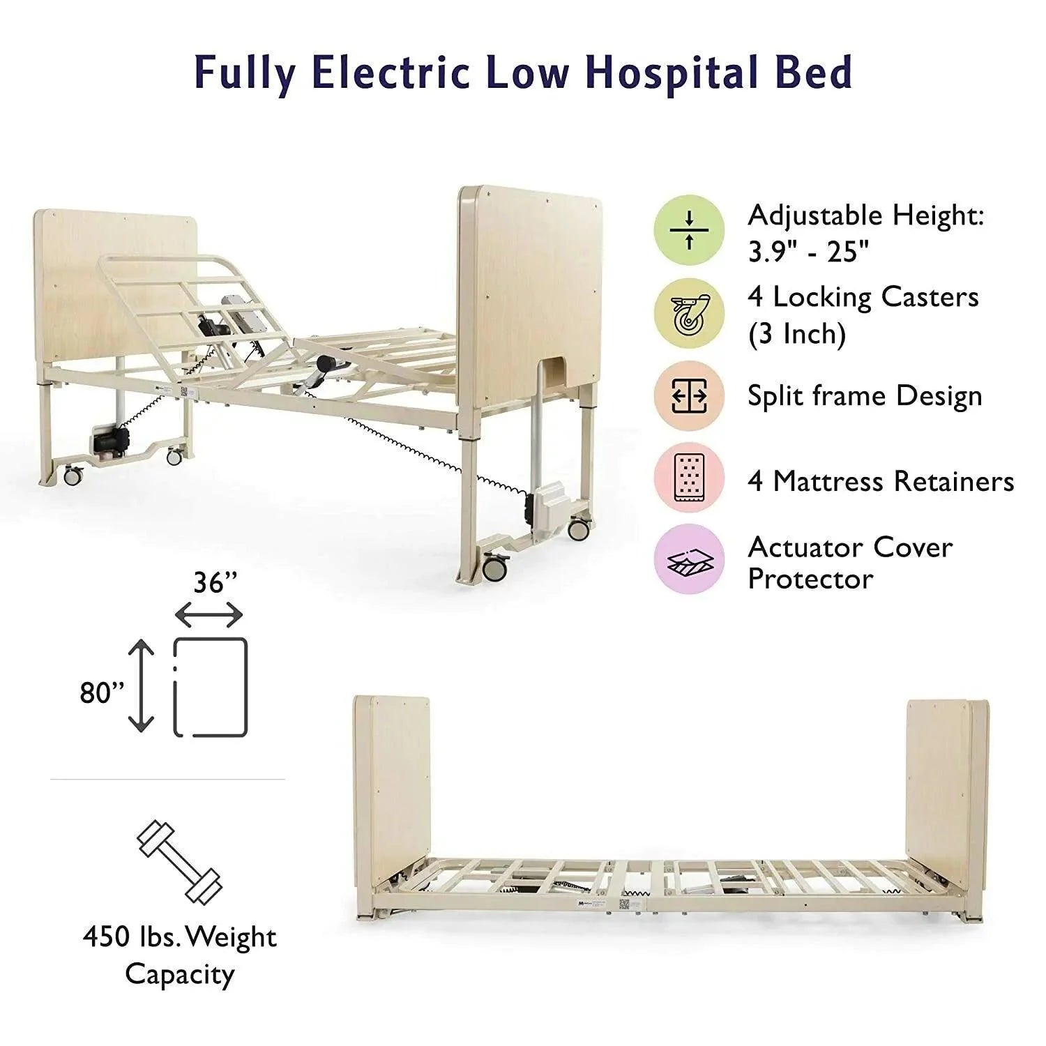 Medacure Super Low Full Electric Hospital Bed