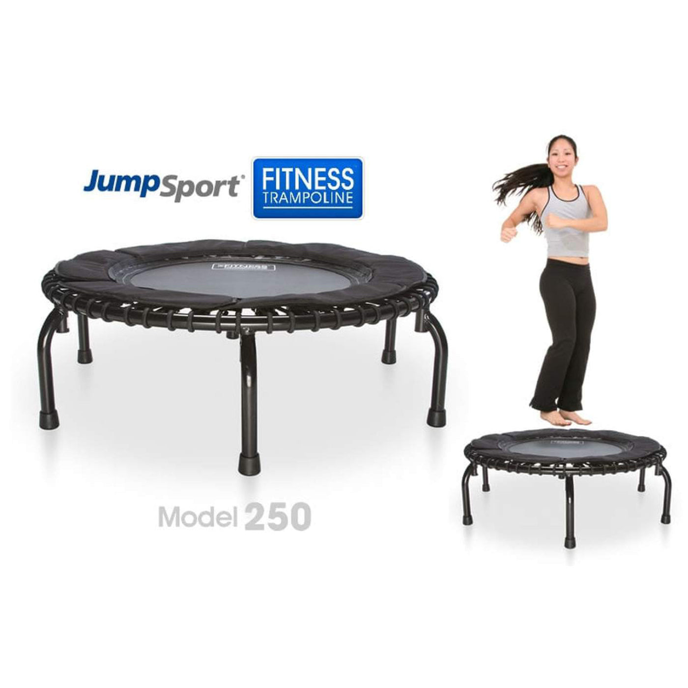 Disc-O-Bed JumpSport 250 Fitness Rebounder Mini Trampoline In Home Cardio Fitness (2 Pack) - 173133