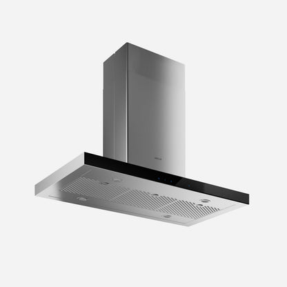 ELICA MAGGIORE Island Range Hood 36" wide - 600CFM in Stainless Steel On Black - EMG636S1