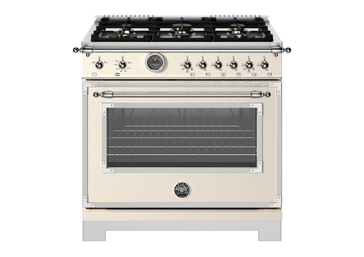 BERTAZZONI HER486IGFEPXT 48 inch Induction Range, 6 Heating Zones and Cast Iron Griddle, Electric Self-Clean Oven in Stainless Steel - HER486IGFEPXT