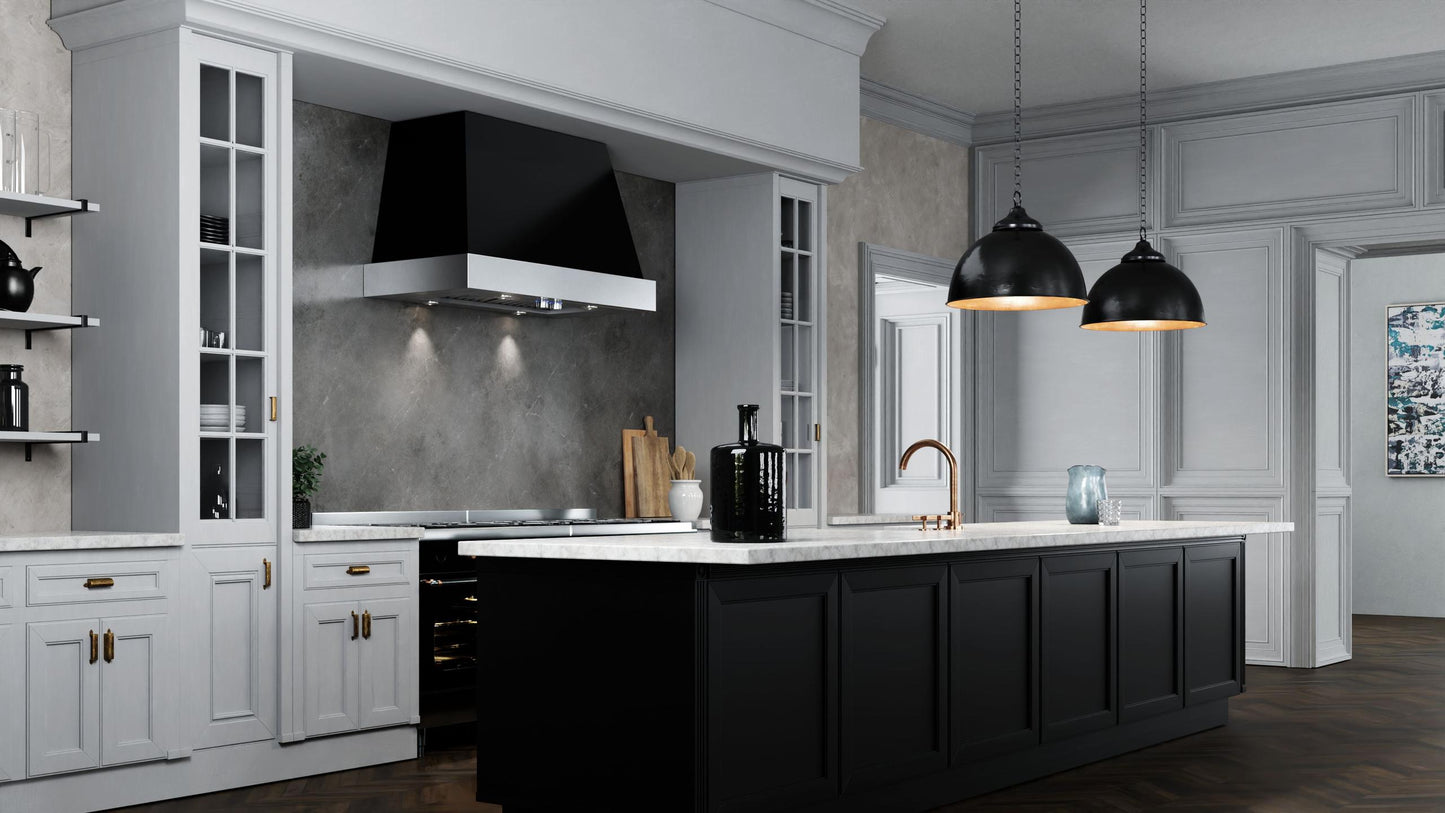 ELICA ETNX36BL TORINO Range Hood wide - CFM Black On in Stainless Steel Look - ETNX36BL