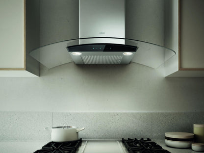 ELICA ECM630S3 COMO Wall Mount Range Hood 30" wide - 600CFM in Stainless Steel On Black - ECM630S3