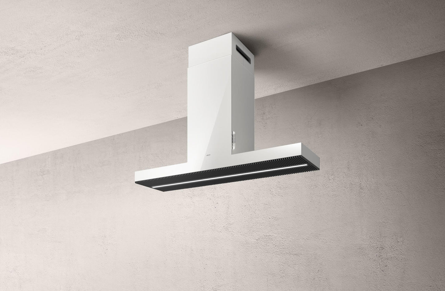 ELICA EHI648WH HAIKU IS Island Range Hood 48" wide - 600CFM in Stainless Steel On White - EHI648WH