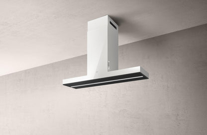 ELICA EHI648WH HAIKU IS Island Range Hood 48" wide - 600CFM in Stainless Steel On White - EHI648WH