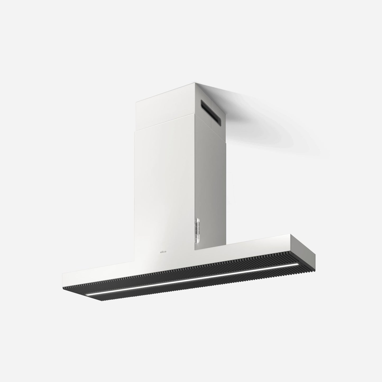 ELICA EHI648WH HAIKU IS Island Range Hood 48" wide - 600CFM in Stainless Steel On White - EHI648WH