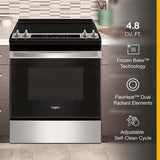 WHIRLPOOL WEE515S0LS 4.8 Cu. Ft. Whirlpool® Electric Range with Frozen Bake™ Technology -WEE515S0LS