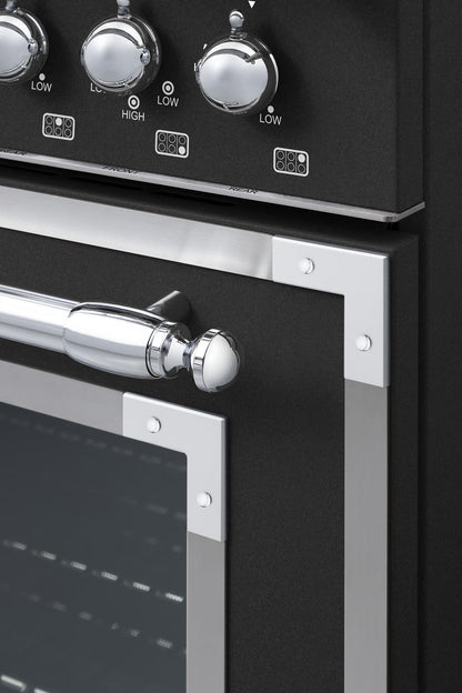 BERTAZZONI HER366BCFGMNET Heritage 36" Range All Gas Nero Black - HER366BCFGMNET