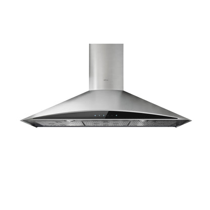 ELICA EFG636S1 FOGLIA Wall Mount Range Hood 36" wide - 600CFM in Stainless Steel On Black - EFG636S1