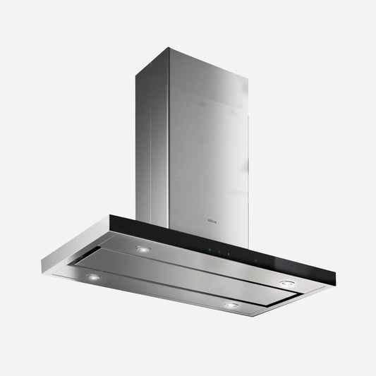ELICA ESL642S3 SALICE Island Range Hood 42" wide - 600CFM in Stainless Steel On Black - ESL642S3