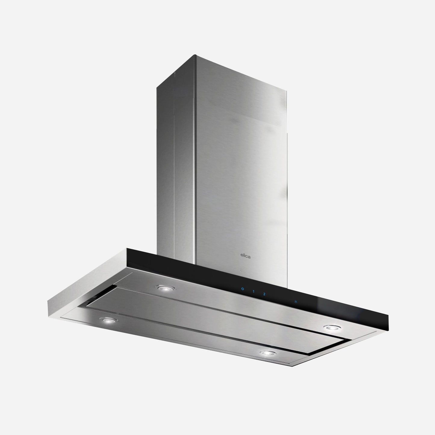 ELICA ESL642S3 SALICE Island Range Hood 42" wide - 600CFM in Stainless Steel On Black - ESL642S3