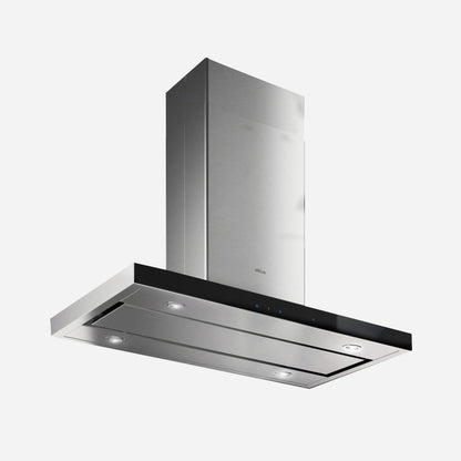 ELICA SALICE Island Range Hood 36" wide - 600CFM in Stainless Steel On Black - ESL636S3