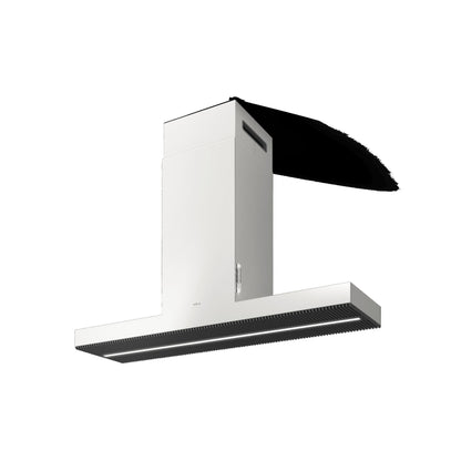 ELICA EHI648WH HAIKU IS Island Range Hood 48" wide - 600CFM in Stainless Steel On White - EHI648WH