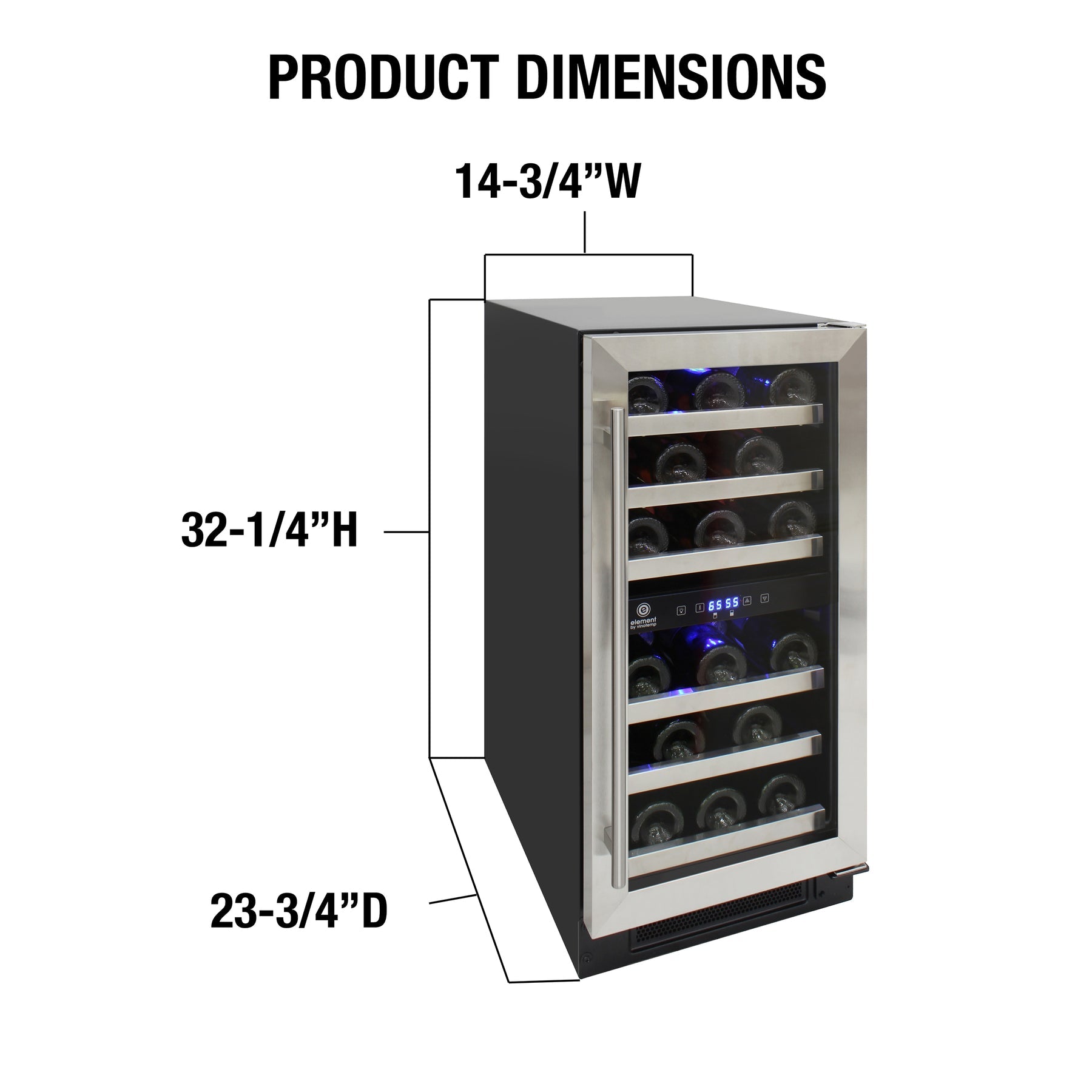 Vinotemp Connoisseur Series Compact Dual-Zone Wine Cooler - EL-WCU113-03