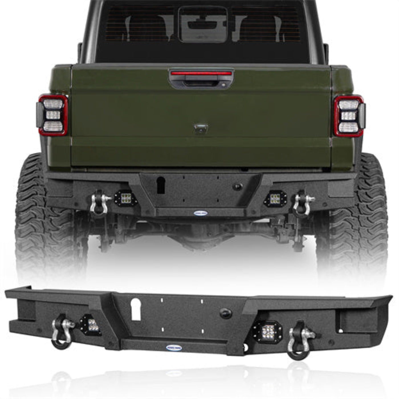 Hooke Road Mid Width Front Bumper & Rear Bumper(20-25 Jeep Gladiator JT) - HE.3018-1&HE.7003