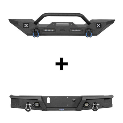 Hooke Road Mid Width Front Bumper & Rear Bumper(20-25 Jeep Gladiator JT) - HE.3018-1&HE.7003