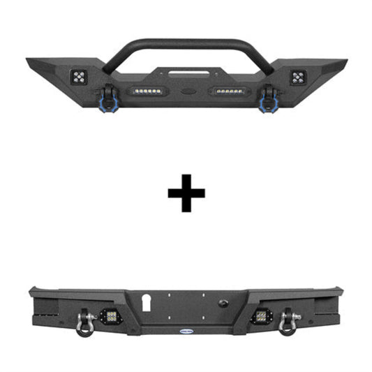 Hooke Road Mid Width Front Bumper & Rear Bumper(20-25 Jeep Gladiator JT) - HE.3018-1&HE.7003