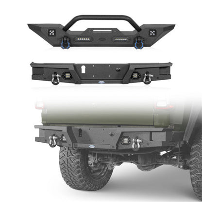 Hooke Road Mid Width Front Bumper & Rear Bumper(20-25 Jeep Gladiator JT) - HE.3018-1&HE.7003