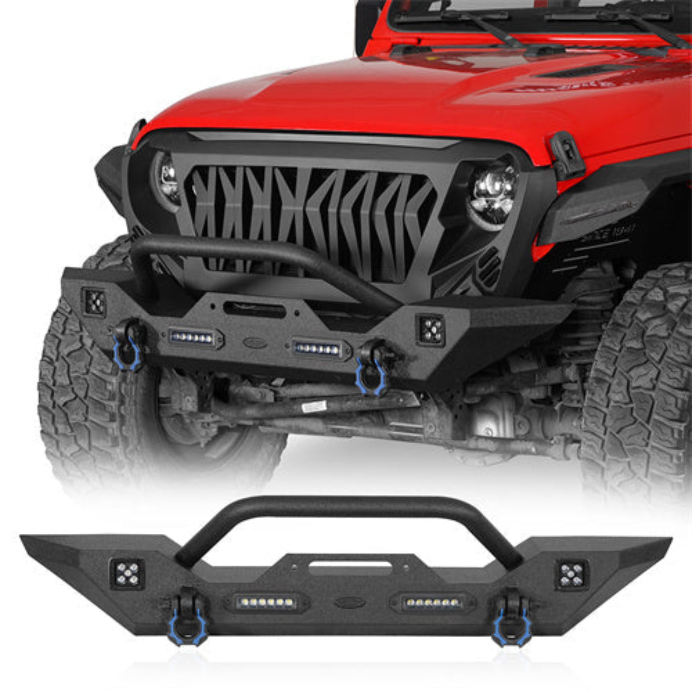 Hooke Road Front Bumper / Rear Bumper / Side Steps(07-18 Jeep Wrangler JK) - HE.2010-1&HE.3018-1&HE.2030