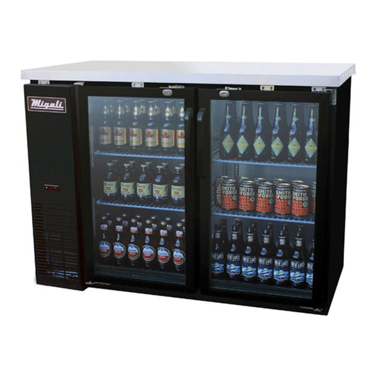 Migali C-BB48G-HC 48.75” Refrigerated Back Bar Cabinet (2) hinged glass doors 11.8 Cu Ft - C-BB48G-HC