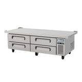 Migali C-CB72-76-HC 72” 4 Drawer Refrigerated Chef Base with 76" Extended Top - C-CB72-76-HC