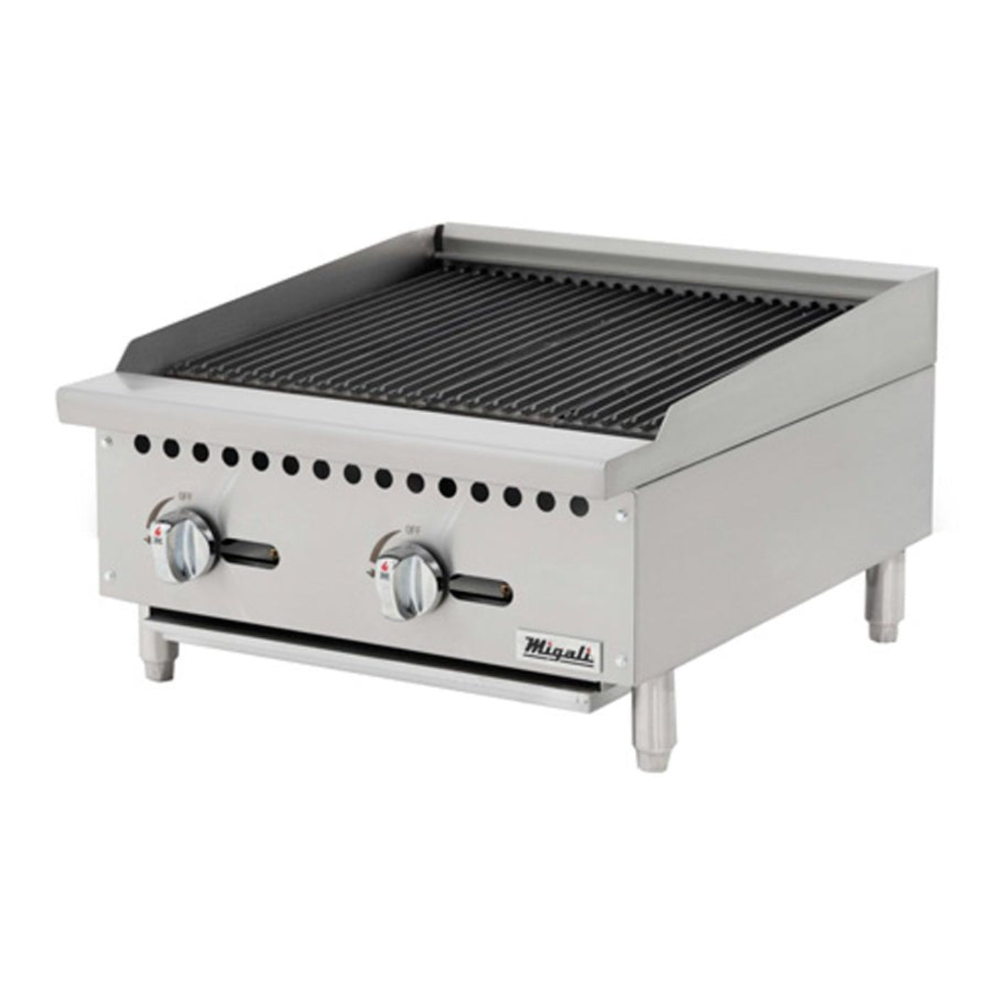 Migali C-CR24 24" Gas Countertop Char-rock Broiler 70,000 BTU - C-CR24