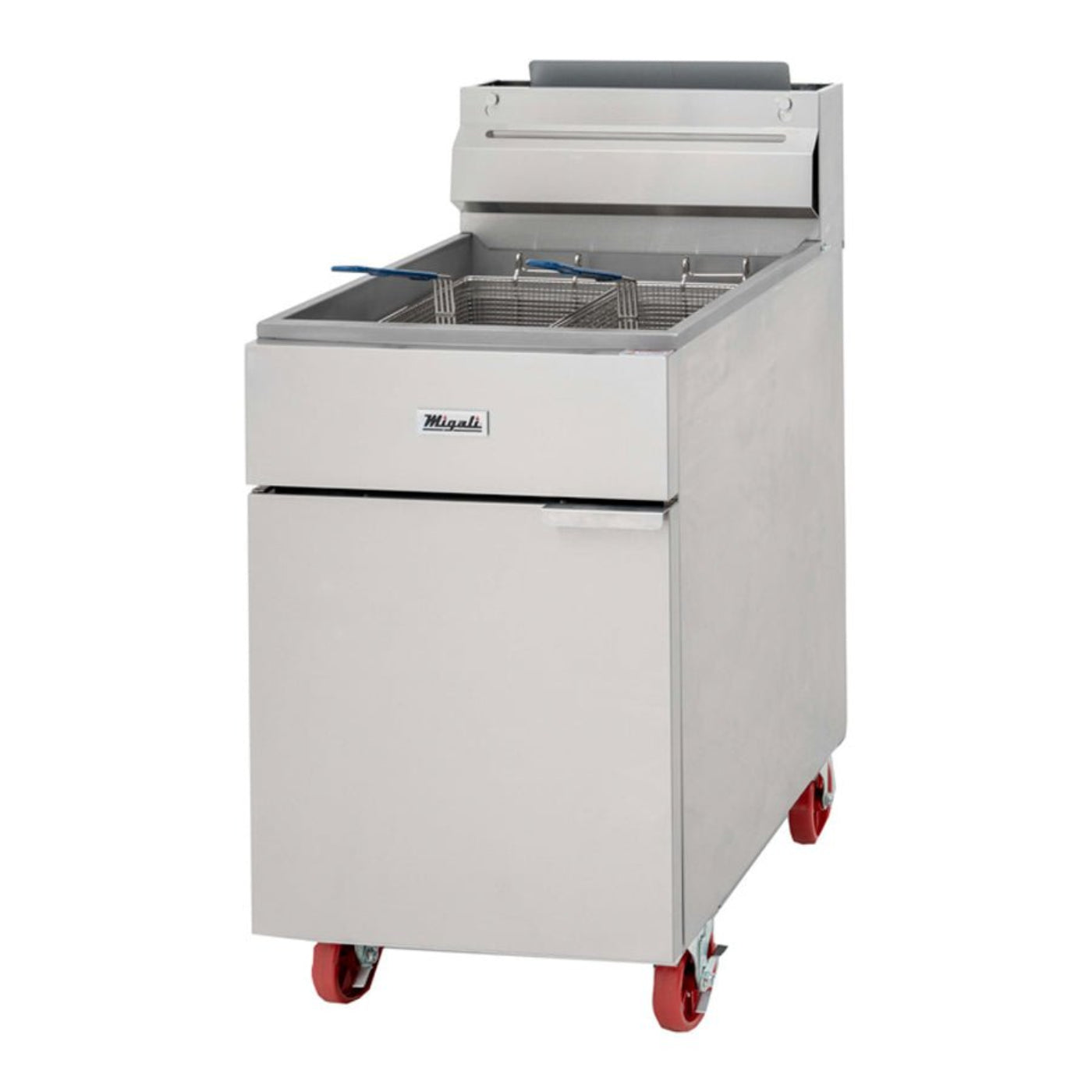 Migali C-F75-LP Liquid Propane 75 lb Floor Model Fryer 150,000 BTU - C-F75-LP