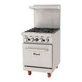 Migali C-RO4-LP 24" Liquid Propane 4 Burner Range with Oven - 116,000 BTU - C-RO4-LP