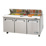 Migali C-SP72-18-HC 72.7” 3-Door Refrigerated Sandwich Prep Table – 24.5 Cu Ft - C-SP72-18-HC