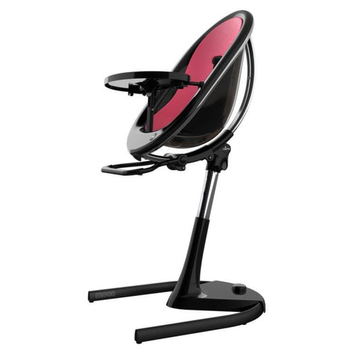 Mima Moon 2G High Chair with Black Base - Black/Fuchsia