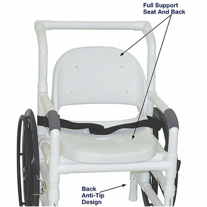 MJM 18.5" Wide Multi-Purpose Full Support Seat Shower Transport Chair - 131-18-24W-FS